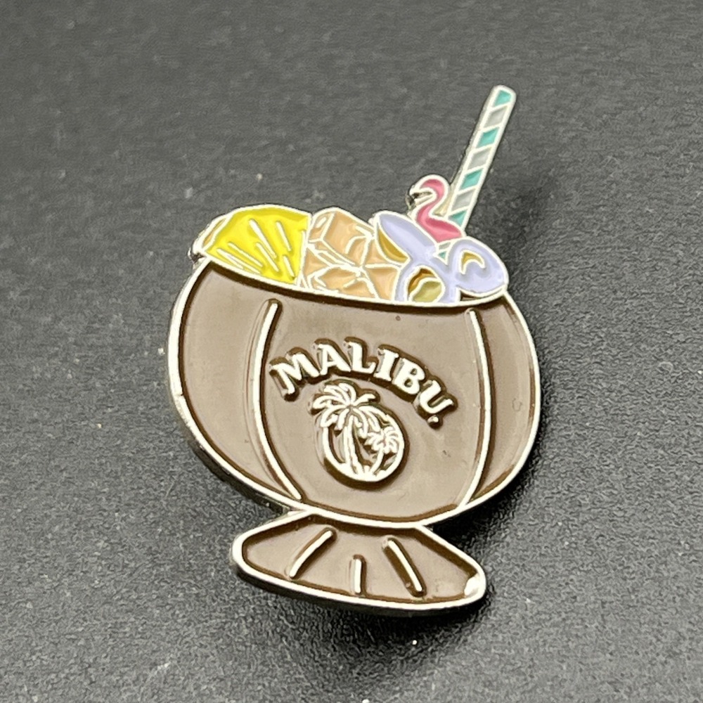 Malibu Rum Coconut Drink Alcohol Lapel Hat Pin